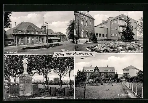 AK Neubeckum /Westf., Bahnhof, St. Josef-Hospital