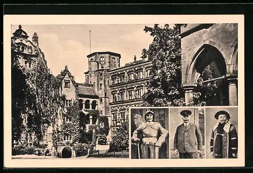 AK Heidelberg, Schloss Wolfsbrunnenweg 2, Der Schlosshof, Philipp Mechling