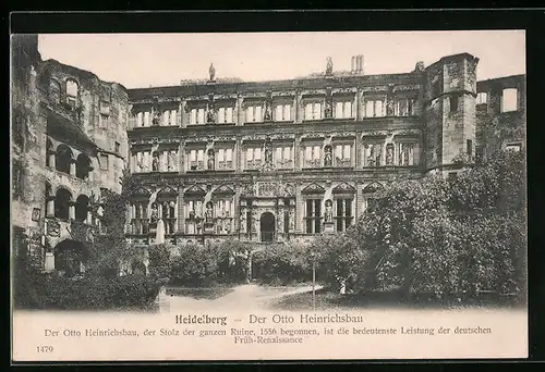AK Heidelberg, Schloss, Der Otto Heinrichsbau