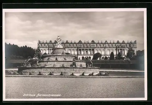 AK Herrenchiemsee, Schloss Herrenchiemsee mit Brunnen