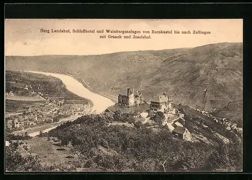 AK Landshut, Burg Landshut, Schlosshotel und Weinbergsanlagen