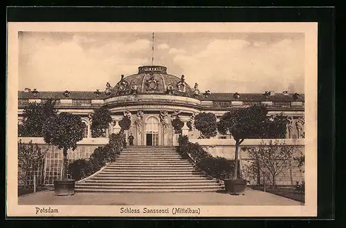 AK Potsdam, Schloss Sanssouci, Mittelbau