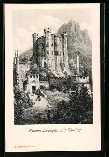 AK Schwangau, Burg Hohenschwangau mit Säuling