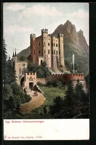 AK Schwangau, Burg Hohenschwangau mit Berg