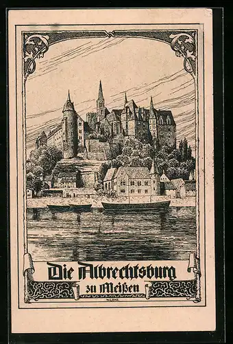 Künstler-AK Meissen, Die Albrechtsburg