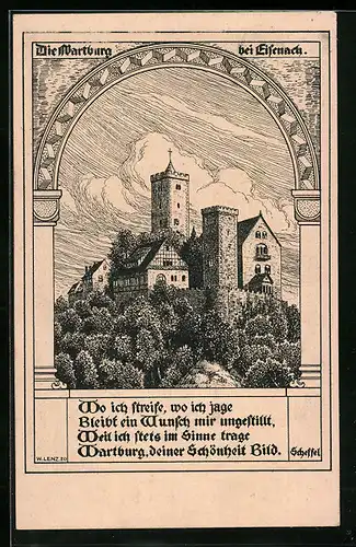 Künstler-AK Eisenach, Die Wartburg