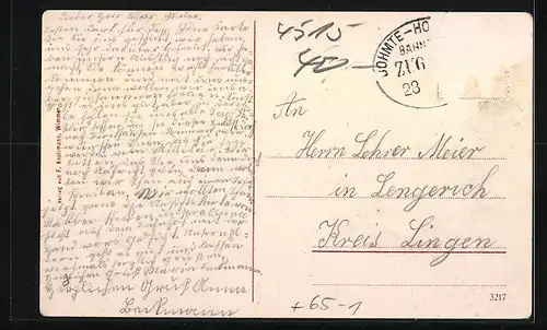 AK Rabber, Totalansicht, Gasthaus von F. Schomburg, Bahnhof