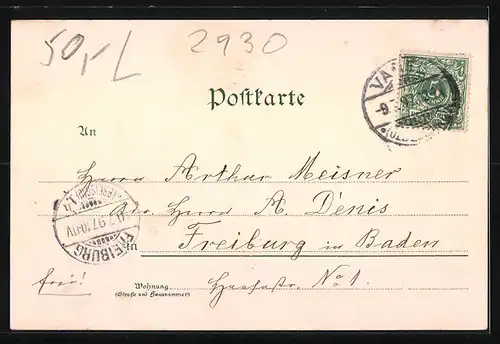 Lithographie Varel, Restauration am Mühlenteich, Bootspartie