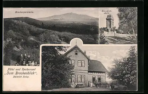 AK Hildesheim, Hotel und Restaurant Zum Brockenblick, Brockenpanorama