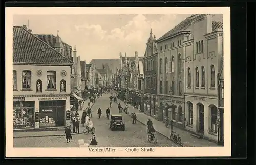 AK Verden /Aller, Grosse Strasse mit Passanten