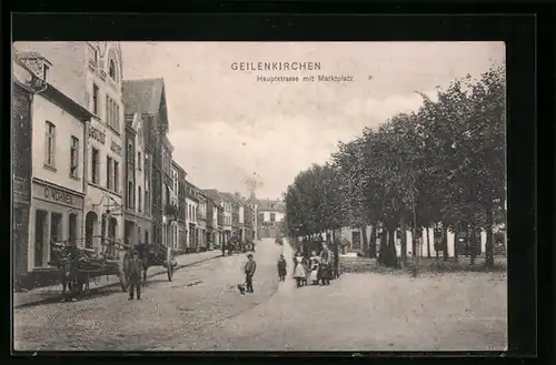 AK Geilenkirchen, Hauptstrasse mit Marktplatz
