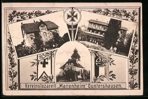 AK Guntershausen, Ansichten vom Vereinslazarett Marienheim