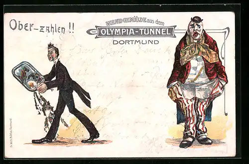 AK Dortmund, Wandgemälde aus dem Olympia-Tunnel
