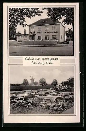 AK Naumburg /Saale, Einkehr zum Sperlingsholz, Windmühle