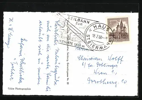 AK Markt Haus, Teilansicht mit Dachsteingruppe