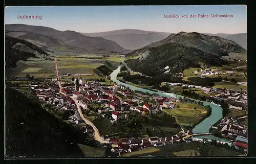 AK Judenburg, Ausblick von der Ruine Lichtenstein auf den Ort
