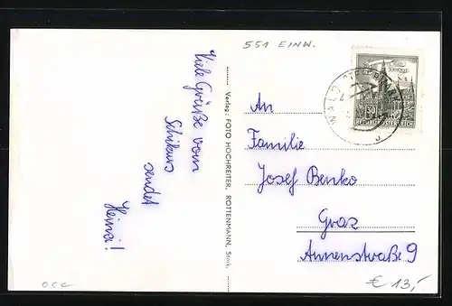 AK Wald am Schoberpass, Strassenpartie mit Kirche im Schnee