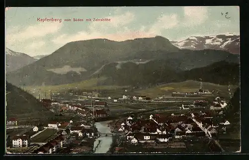 AK Kapfenberg, Teilansicht vom Süden mit Zebrahöhe
