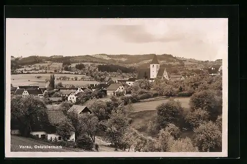 AK Vorau, Ortsansicht mit Kirche