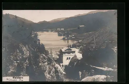 AK Walstern, Ortspartie mit Bergen