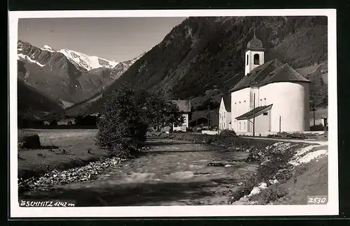 AK Gschnitz, Flusspartie mit Kirche