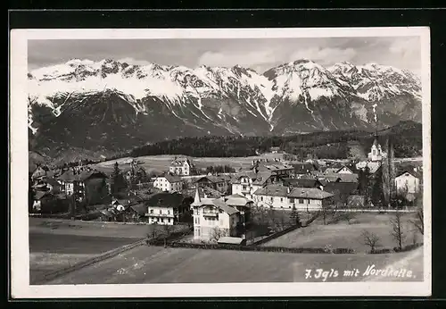 AK Igls, Ortsansicht mit Nordkette