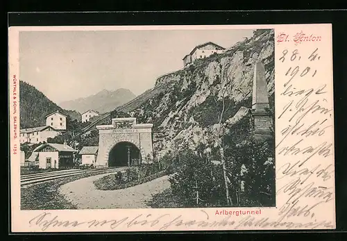 AK St. Anton, Blick auf Arlbergtunnel