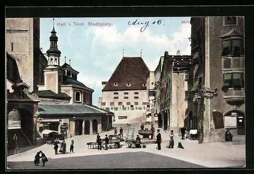 AK Hall i. Tirol, Blick auf Stadtplatz