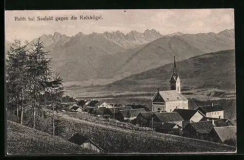 AK Reith bei Seefeld, Blick gegen die Kalkkögel