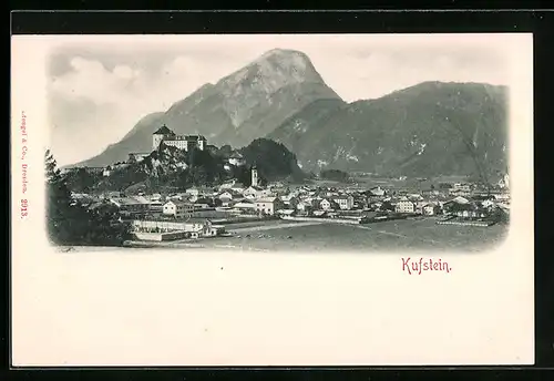 AK Kufstein, Ortsansicht aus der Vogelschau