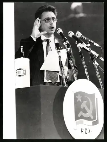 Fotografie Ansicht Rom, Achille Occhetto, Parteivorsitzender der Kommunistischen Partei Italiens beim Parteitag 1989