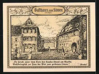 Notgeld Emmendingen 1921, 50 Pfennig, Wappen, Gasthaus zum Löwen