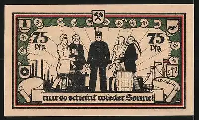 Notgeld Frose in Anhalt, 75 Pfennig, Lösungsschein