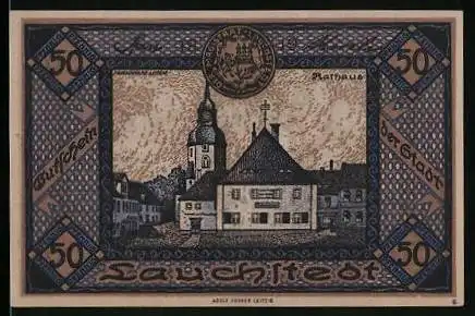 Notgeld Lauchstedt 1919, 50 Pfennig, Rathaus