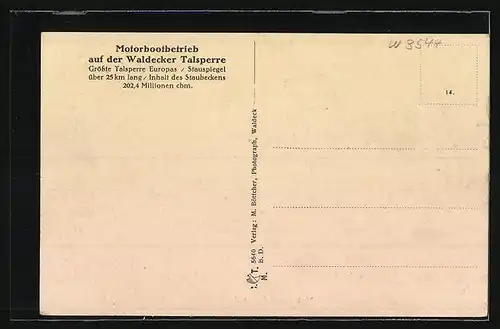 AK Motorboot Bussard auf dem Waldecker Talsperre