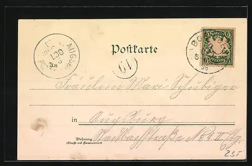 Lithographie Bobingen, Kunstmühle, Frauen-Kirche, Bahnhof