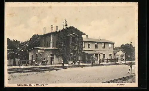 AK Schlebusch-Manfort, Blick auf Bahnhof