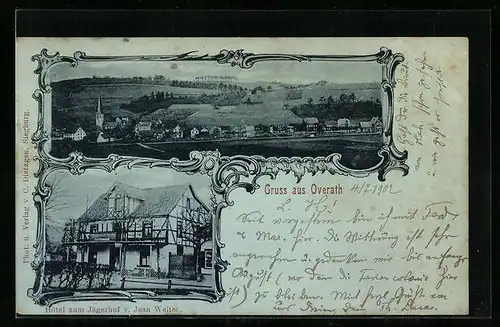 AK Overath, Hotel zum Jägerhof, Teilansicht