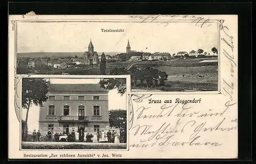 AK Roggendorf, Restaurant Zur schönen Aussicht, Totalansicht