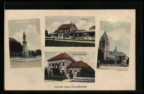 AK Pulheim, Bürgermeisteramt, Bahnhof, Kirche