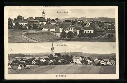 Künstler-AK sign. Hans Pernat: Bobingen, Unteres Dorf, Oberes Dorf