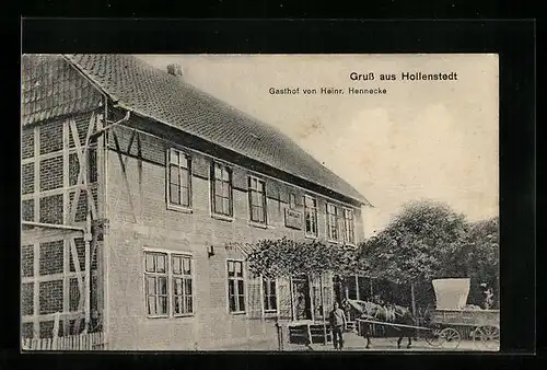 AK Hollenstedt, Gathof Heinr. Hennecke mit Kutsche