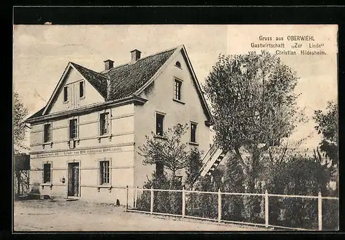 AK Oberwiehl, Gasthaus Zur Linde, Strassenansicht