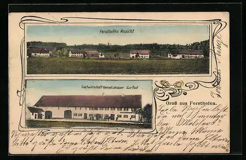 AK Forsthofen, Gesamtansicht, Gasthaus Zur Post