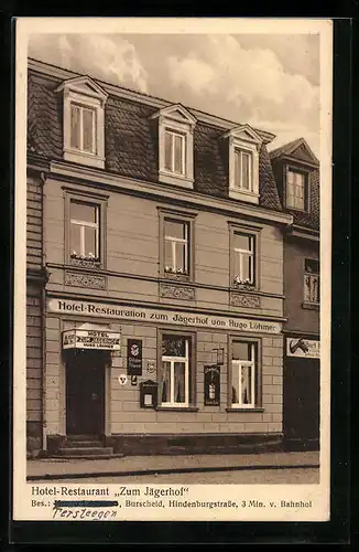 AK Burscheid, Hotel-Restaurant Zum Jägerhof, Hindenburgstrasse