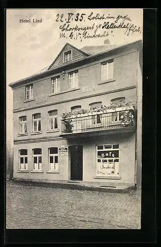 AK Hellenthal /Eifel, Hotel Lind, Strassenansicht