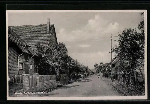 AK Beckedorf Bez. Minden, Strassenpartie im Ort