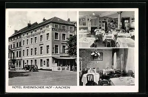 AK Aachen, Hotel Rheinischer Hof, Speiseraum, Bahnhofsplatz 4