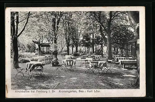 AK Kirchhofen bei Freiburg, Restaurant Kronengarten, Terrasse