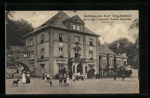 AK Berg.-Gladbach, Gasthaus Am Bock, Restauranteur Cornelius Mathias Dederichs